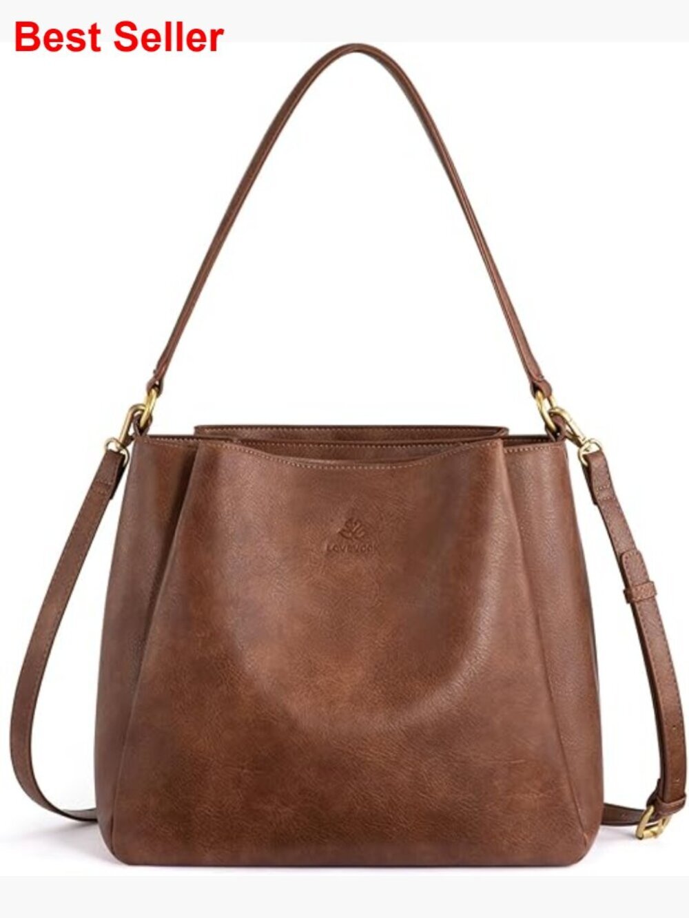 Hobo Bag with Three Large Compartments Waterproof Shoulder Handbag for Work